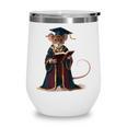 Cute Mouse Reading Book Graduation Wine Tumbler