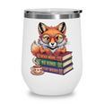 Cute Nerdy Fox Read Books Be Kind Stay Weird Book Club Premium Tri-Blend Wine Tumbler