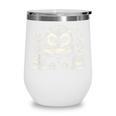 Cute Owl Reading Book Graphic Art Wine Tumbler