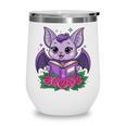 Cute Pastel Goth Bat Reading Book Wine Tumbler Cute Pastel Goth Bat Reading Book Wine Tumbler