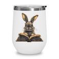 Cute Rabbit Bunny Book Lover Wine Tumbler
