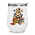 Cute Reading Chicken With Glasses Books Bookworm Reader Book Wine Tumbler