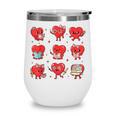 Cute Reading Hearts Valentine Day Book Lover Teacher Student Wine Tumbler Cute Reading Hearts Valentine Day Book Lover Teacher Student Wine Tumbler