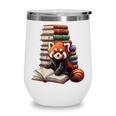 Cute Red Panda Reading Book Animal Bookworm Wine Tumbler