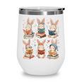 Cute Teacher Bunny Rabbit Reading Easter Bunnies Book Lovers Wine Tumbler Cute Teacher Bunny Rabbit Reading Easter Bunnies Book Lovers Wine Tumbler