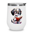Dalmatian Reading a Book Dog Wine Tumbler