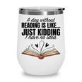 A Day Without Reading Is Like I Have No Idea Women Books Wine Tumbler