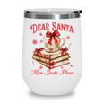 Dear Santa More Books Please Coquette Bow Books Christmas Wine Tumbler