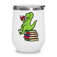 Dino Reading Read Reading Librarian Book Men Boys Kids Wine Tumbler Dino Reading Read Reading Librarian Book Men Boys Kids Wine Tumbler