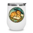 Dog Reading Book Rain Cozy Umbrella Cute Art Men Wine Tumbler