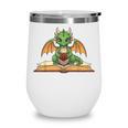 Dragon Reading Book Bookworm Wine Tumbler Dragon Reading Book Bookworm Wine Tumbler