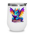 Dragon Reading a Book Bookworm Book Wine Tumbler Dragon Reading a Book Bookworm Book Wine Tumbler