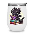 Dragon Reading A Book Cute Bookworm Book Lover Wine Tumbler
