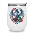 Dragon Reading Book Girls Kids Bookworm Book Lover Wine Tumbler Dragon Reading Book Girls Kids Bookworm Book Lover Wine Tumbler