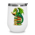 Dragon Reading Books Matching Bookworm Readers Librarian Wine Tumbler