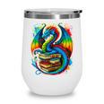 Dragon Reading Colorful Fantasy Book Lover Wine Tumbler