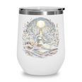 Duck Reading Book Full Moon Lake Scenery Wine Tumbler