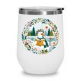Duck Wilderness Book Reading Illustration Floral Wine Tumbler