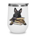 Dutch Shepherd Books Reading Dog Breed Graphic Wine Tumbler
