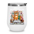 Easily Distracted By Cats And Books Book Lover Cat Wine Tumbler