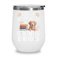 Easily Distracted By Goldens & Books Golden Retriever Dog Wine Tumbler