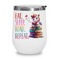 Eat Sleep Read Repeat Unicorn Read Book Reading Lovers Kids Wine Tumbler
