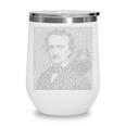 Edgar Allen Poe & Raven Reading Bookworm Reader Wine Tumbler Edgar Allen Poe & Raven Reading Bookworm Reader Wine Tumbler