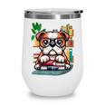 English Bulldog Reading a Book Dog Wine Tumbler English Bulldog Reading a Book Dog Wine Tumbler