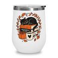 Fall Book Teacher Cat Books Halloween Autumn Librarian Wine Tumbler Fall Book Teacher Cat Books Halloween Autumn Librarian Wine Tumbler
