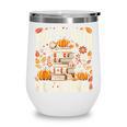Fall In Love With Reading Book Autumn Pumpkins And Teachers Wine Tumbler