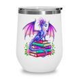 Fantasy Dragon Reading Books Bookworm Wine Tumbler Fantasy Dragon Reading Books Bookworm Wine Tumbler