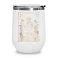 Floral The Reader Tarot Card Skeleton Reading Book Wine Tumbler