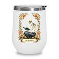 Floral Tarot Card The Reader Skeleton Reading Book Wine Tumbler