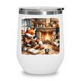 Fox Reads By Fireplace In Cabin Rustic Book Cozy Cup Tea Wine Tumbler