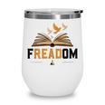 Freadom Anti Banned Books Lovers Reading Librarian Bookworm Wine Tumbler