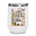 Ghost Book Reading Books Lover Teacher Happy Halloween Wine Tumbler