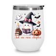 Ghost Reading Book Coquette Bow Halloween Girl Toddler Kid Premium Wine Tumbler
