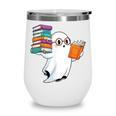 Ghost Reading Books Halloween Library Wine Tumbler