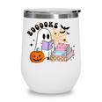 Ghost Reading Halloween Women Teacher Book Lover Wine Tumbler Ghost Reading Halloween Women Teacher Book Lover Wine Tumbler