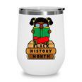 Girl Kid Reading Book Black History Month Bookworm Wine Tumbler