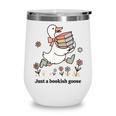 Goose With Books Cute Bookworm Reader Wine Tumbler