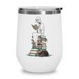 Gothic Librarian Halloween Books Tee For Teachers Wine Tumbler