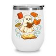 Halloween Cute Ghost Shirt Reading Books Ghost Wine Tumbler Halloween Cute Ghost Shirt Reading Books Ghost Wine Tumbler