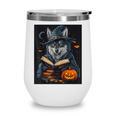 Halloween Girls Boys Cute Wolf Book Pumpkin Kids Halloween Wine Tumbler