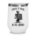 Halloween Skeleton Pun Book Lover Library Joke Wine Tumbler