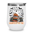 Haunted By My TBR Boo Halloween Book Lover Librarian Wine Tumbler