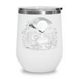 Hedgehog Reading Book Full Moon Lake Scenery Wine Tumbler
