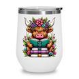 Highland Cow Book Floral Bookworm Wine Tumbler Highland Cow Book Floral Bookworm Wine Tumbler