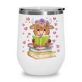 Highland Cow Reading Book Floral Bookworm Wine Tumbler Highland Cow Reading Book Floral Bookworm Wine Tumbler
