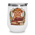 Highland Cow Reading Book Graphic Cow With Book Floral Wine Tumbler Highland Cow Reading Book Graphic Cow With Book Floral Wine Tumbler